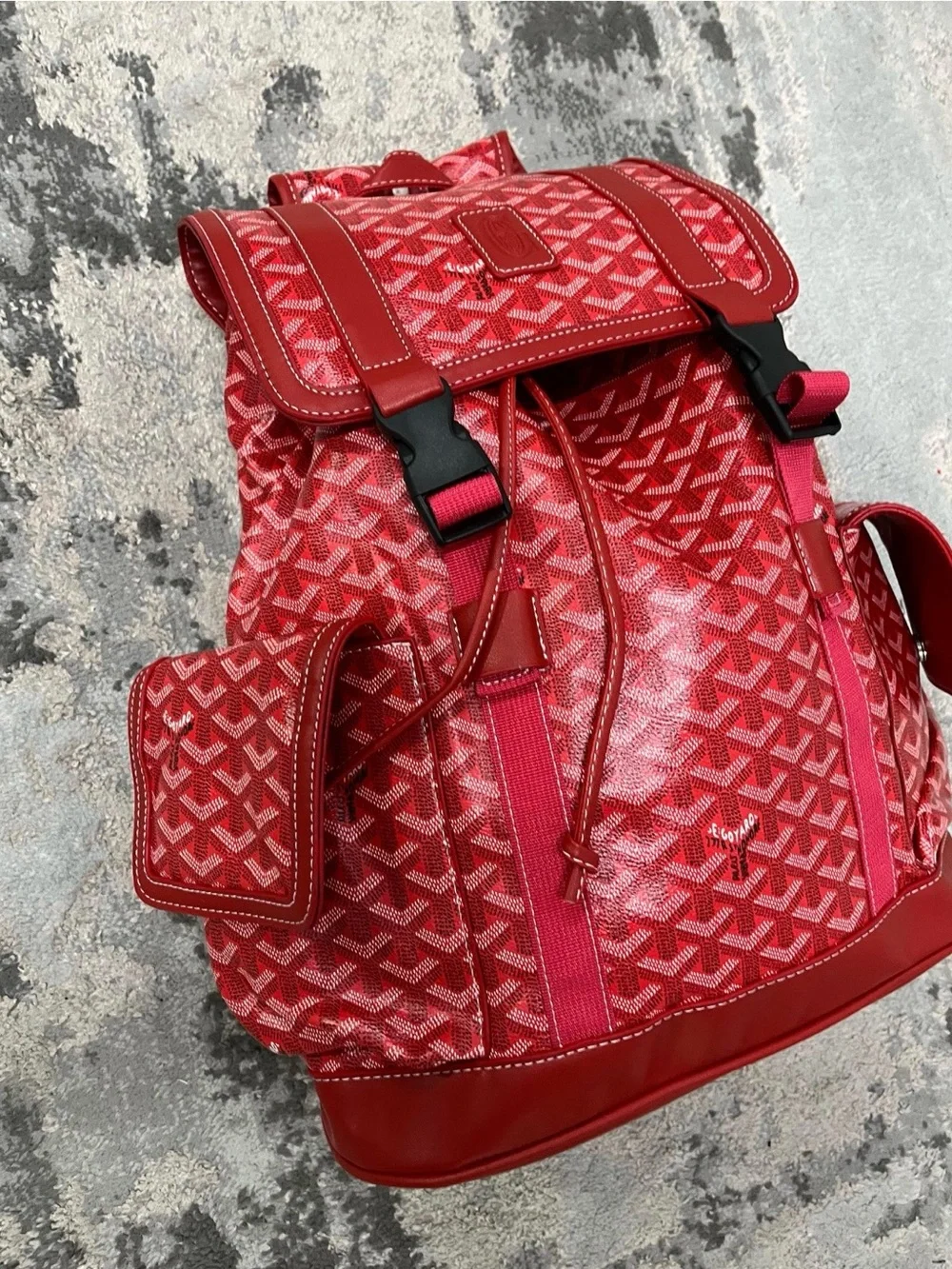 Red Monogram Women's Backpack - Fashion Tote